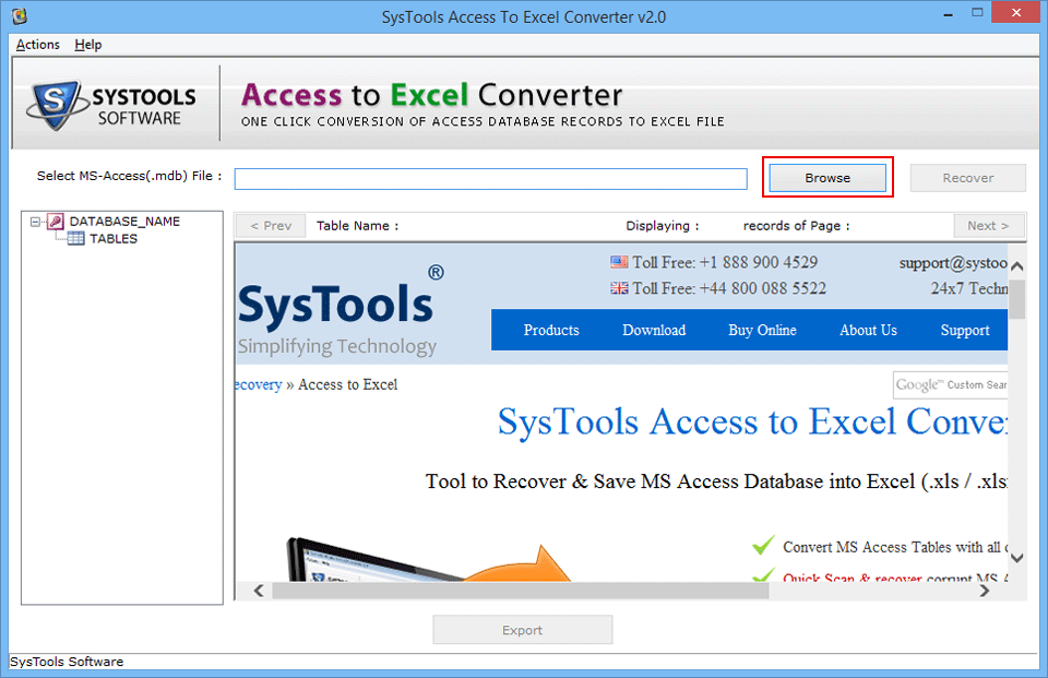 access to excel