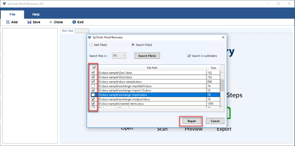 Checkbox Word File