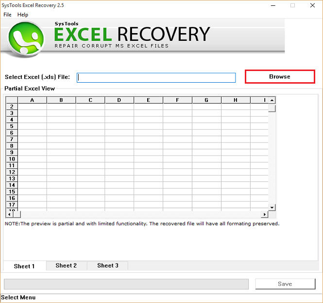 Browse Excel button