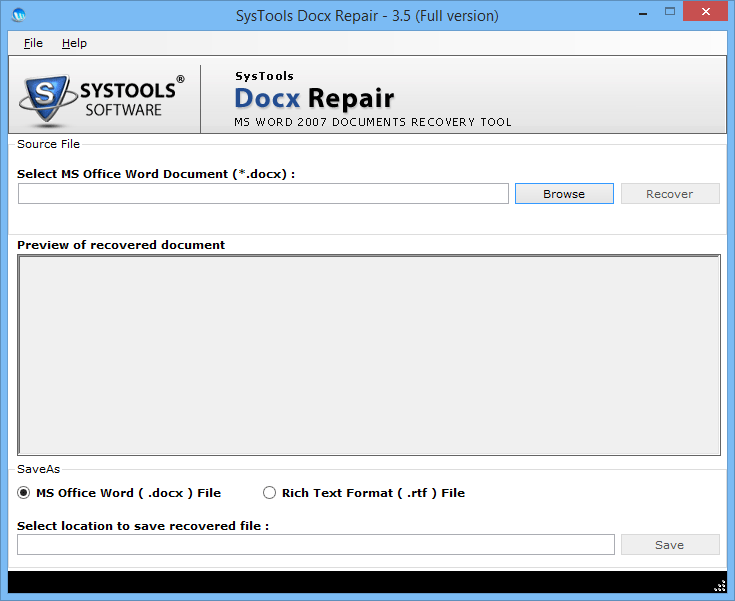 open docx repair tool