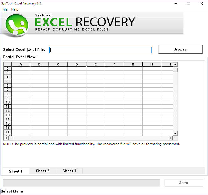 open excel repair tool