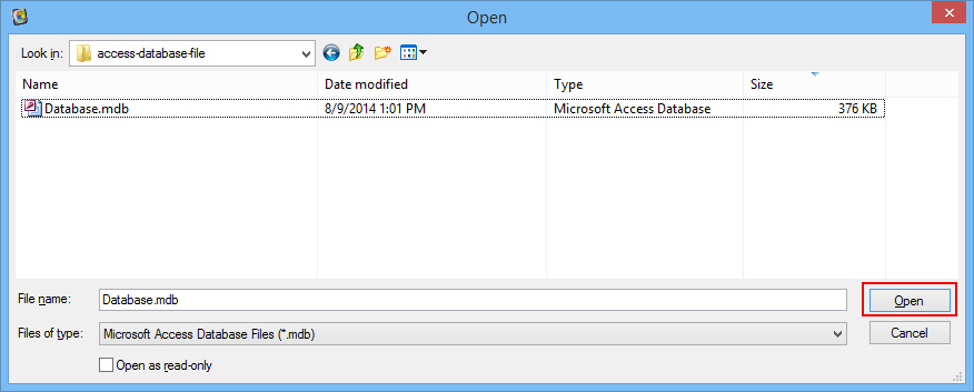 open mdb file