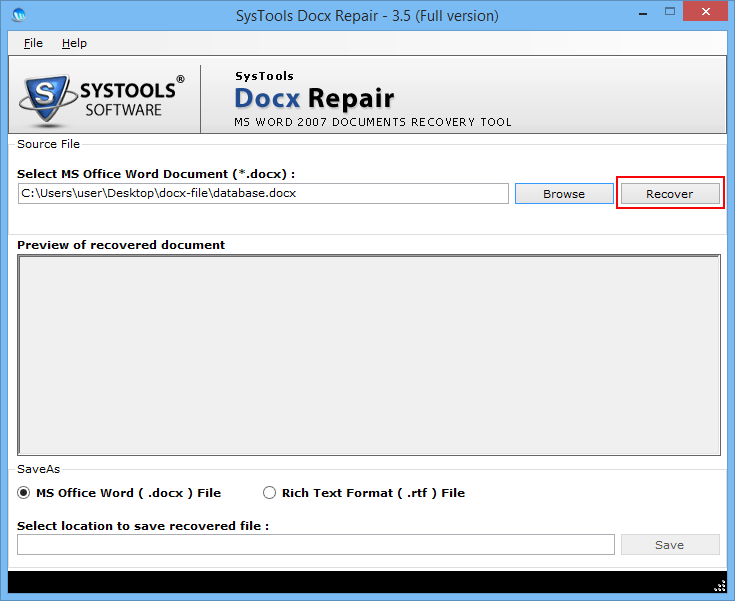recover docx data