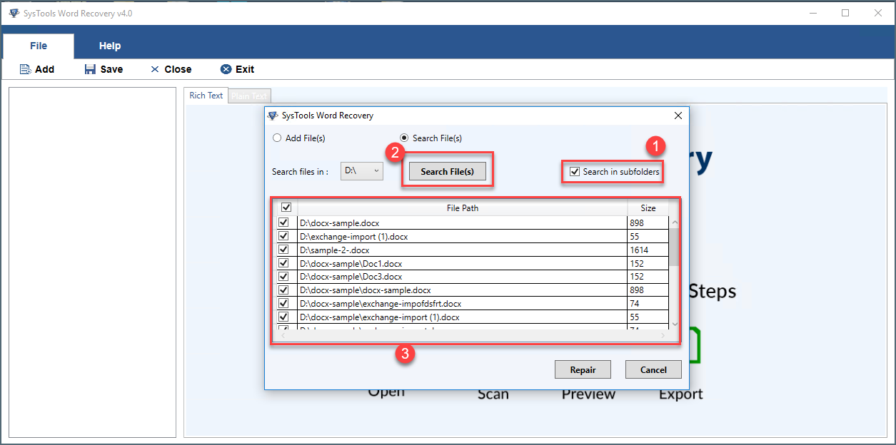 Select Word File