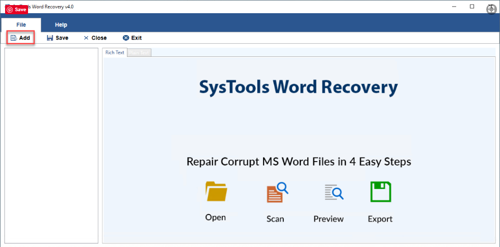 Open Word Recovery Tool